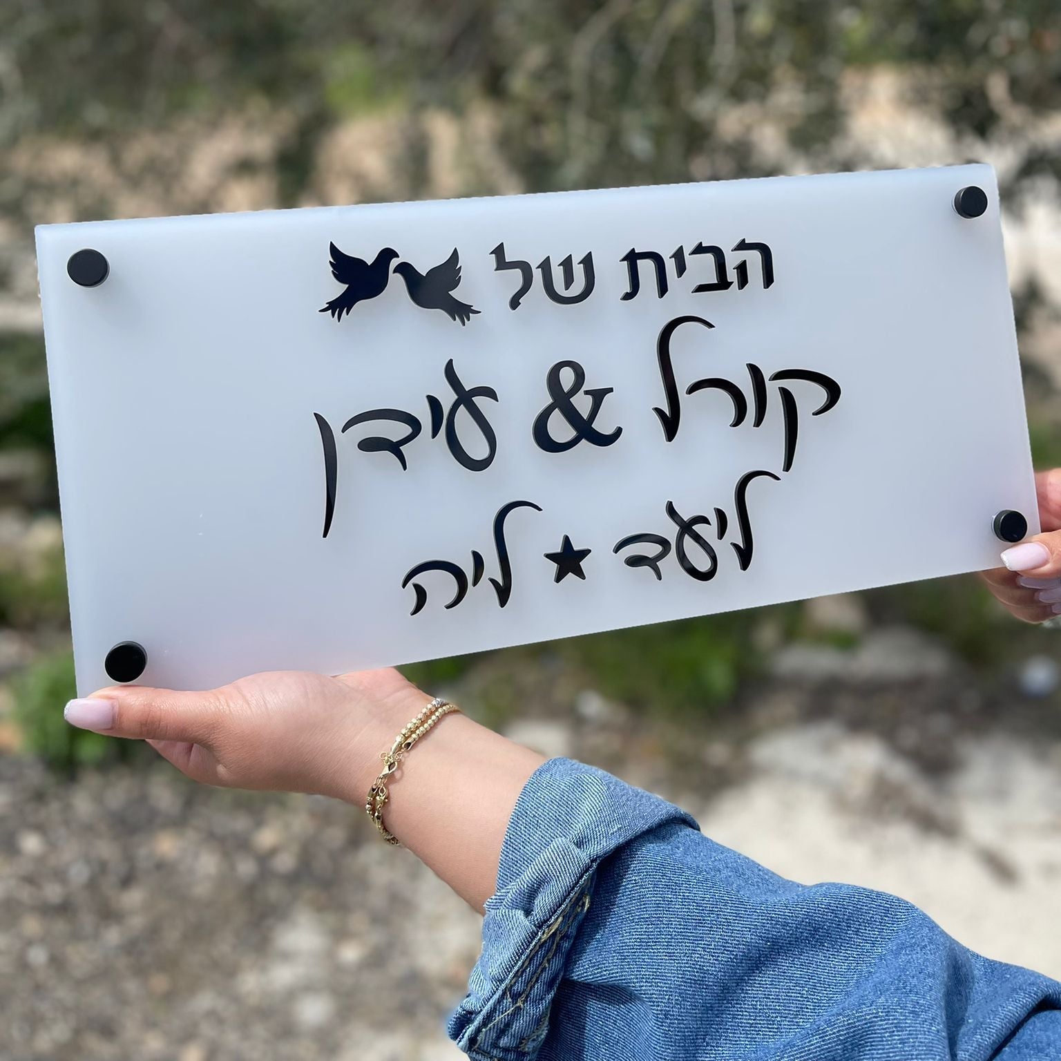 שלט לבית | הבית של | בסיס אקרילי חלבי | ציפורים