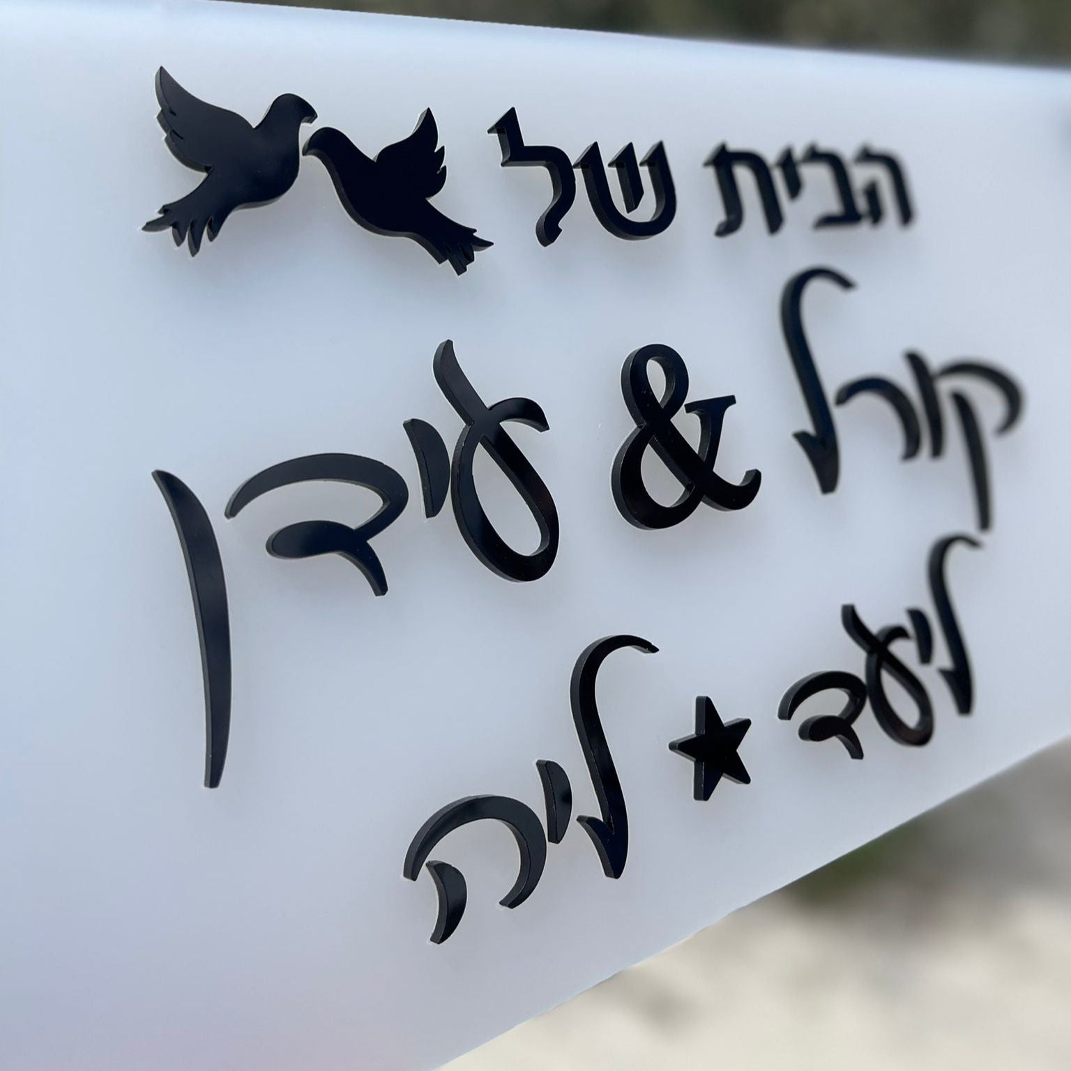 שלט לבית | הבית של | בסיס אקרילי חלבי | ציפורים