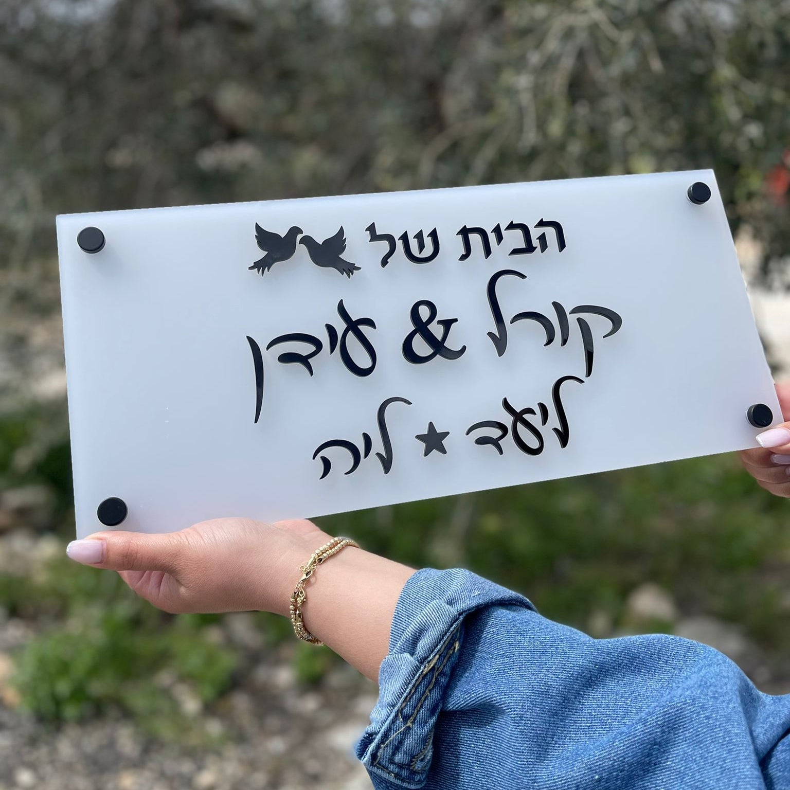 שלט לבית | הבית של | בסיס אקרילי חלבי | ציפורים